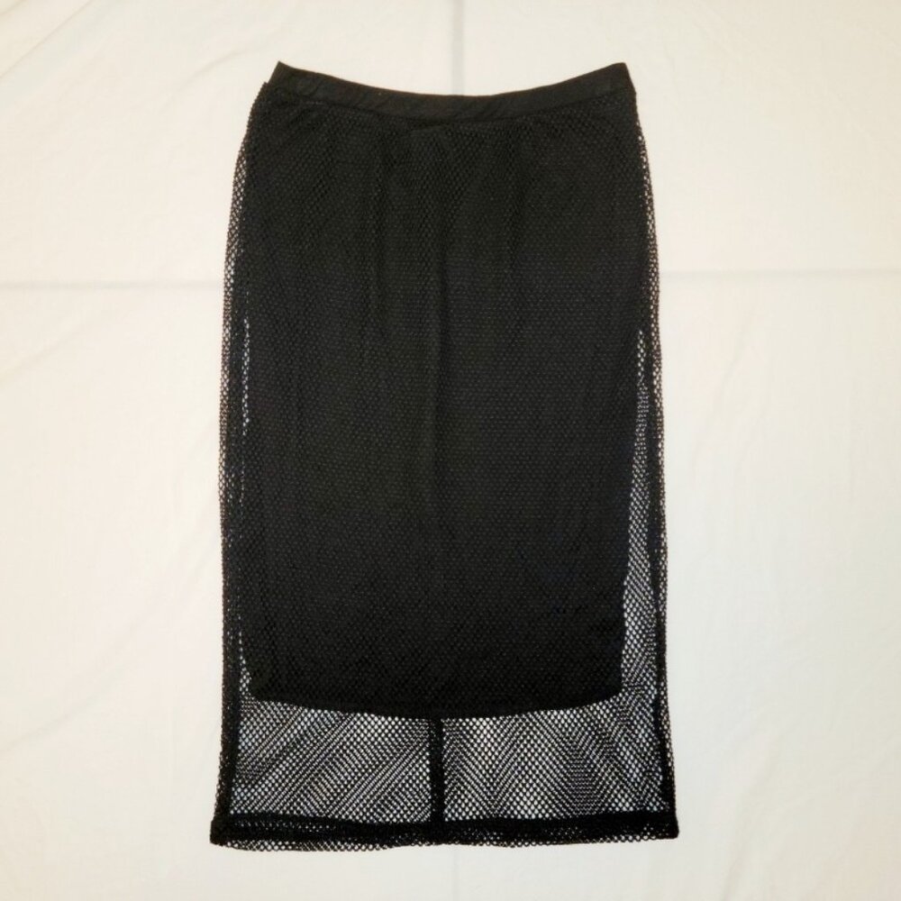 Bobeau | Black Mesh Skirt Small